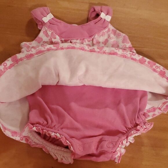 Okie Dokie Baby Girl Sleeveless Romper Size NB - Picture 3 of 7